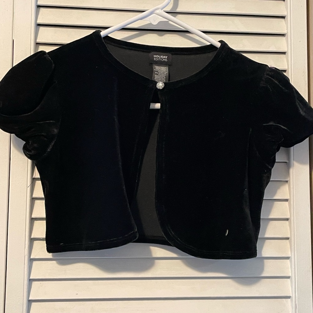 Black velvet shrug